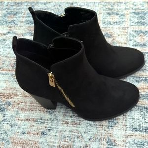 Black Suede Ankle Boots (Size 6.5)